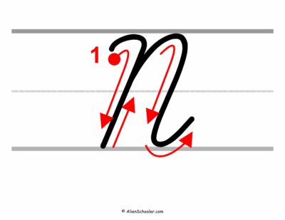 How to write a capital N in cursive