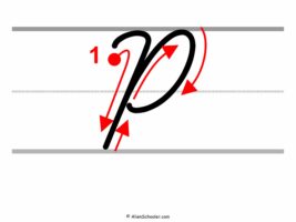 How To Write a Capital P In Cursive (With Arrows)