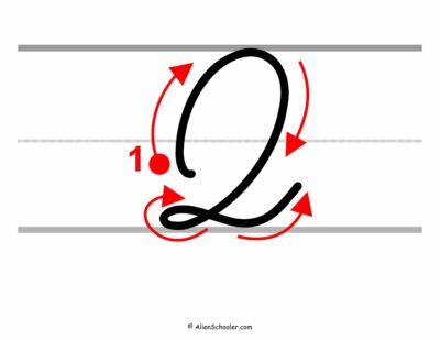 How to write a capital Q in cursive