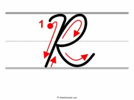 How To Write a Capital R In Cursive (With Arrows)