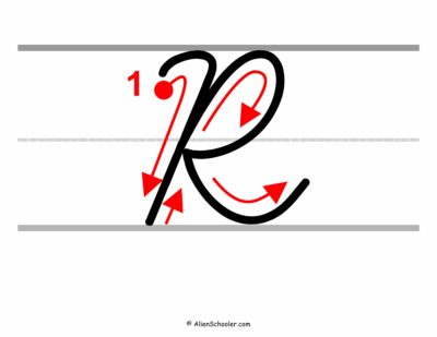 How to write a capital R in cursive