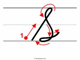 How To Write a Capital S In Cursive (With Arrows)