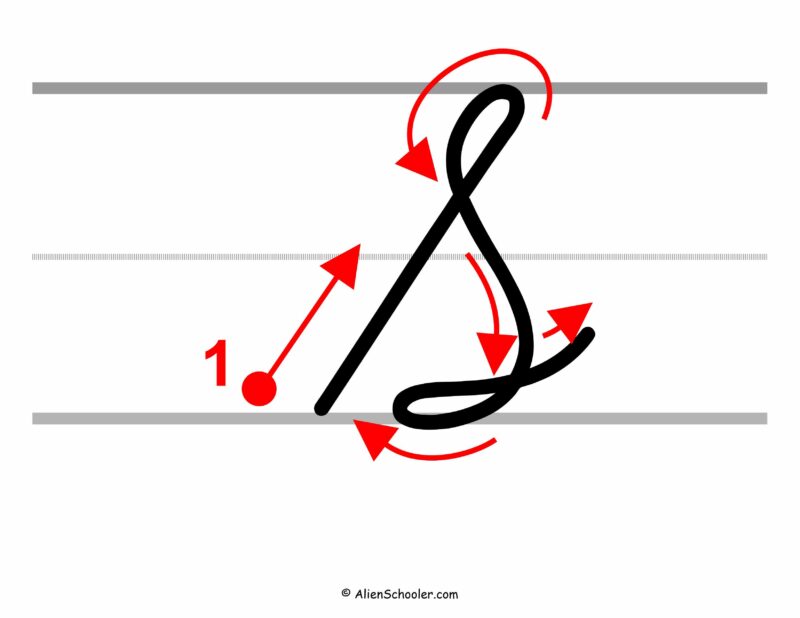 How to write a capital S in cursive