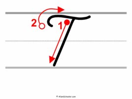 How To Write a Capital T In Cursive (With Arrows)