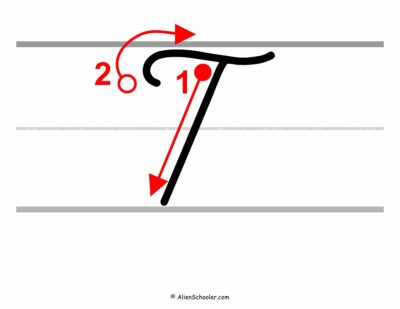 How to write a capital T in cursive