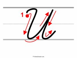 How To Write a Capital U In Cursive (With Arrows)