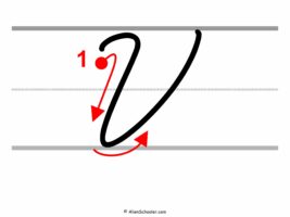 How To Write a Capital V In Cursive (With Arrows)