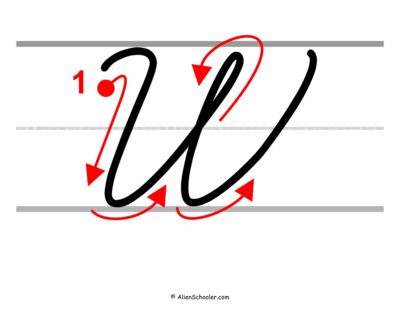 How to write a capital W in cursive