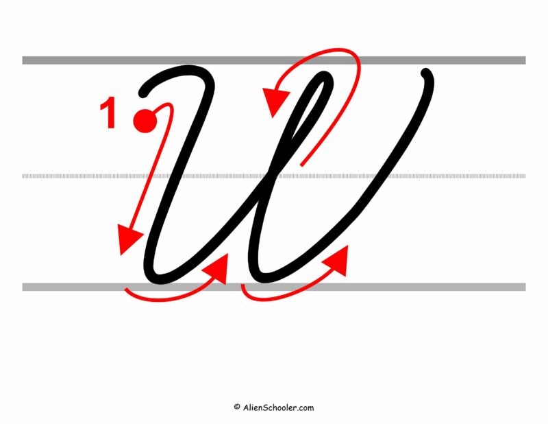 How to write a capital W in cursive