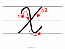 How To Write a Capital X In Cursive (With Arrows)