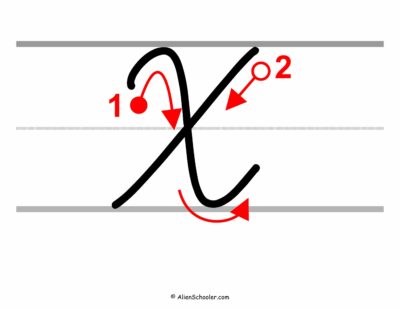 How to write a capital X in cursive