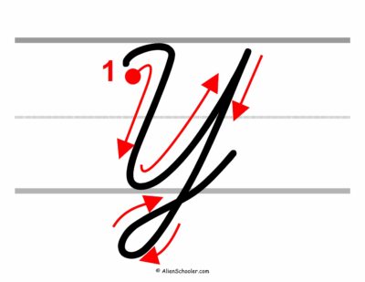 How to write a capital Y in cursive