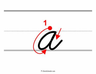 How to write a cursive lowercase a