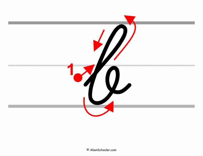 How to write a cursive lowercase b