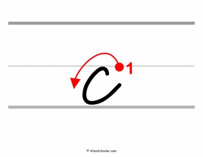 How to write a cursive lowercase c