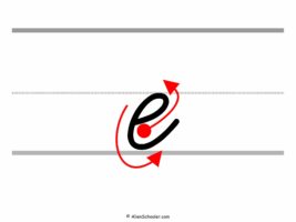 How To Write a Lowercase E In Cursive (with arrows)