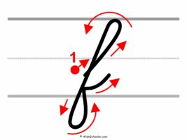 How To Write a Lowercase F In Cursive (with arrows)