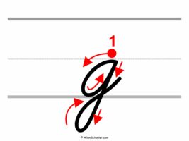 How To Write a Lowercase G In Cursive (with arrows)