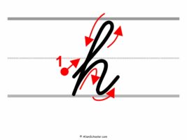 How To Write a Lowercase H In Cursive (with arrows)