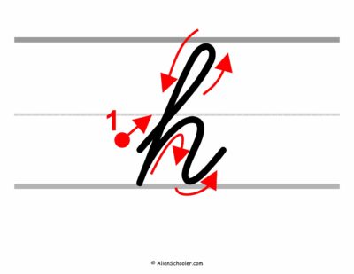 How to write a lowercase h in cursive