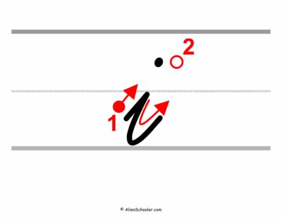 How to write a lowercase i in cursive