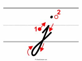 How To Write a Lowercase J In Cursive (with arrows)