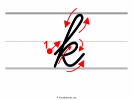 How To Write a Lowercase K In Cursive (with arrows)