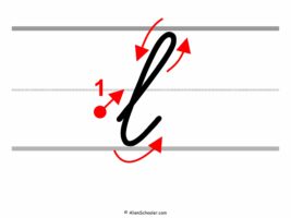 How To Write a Lowercase L In Cursive (with arrows)