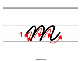 How To Write a Lowercase M In Cursive (with arrows)