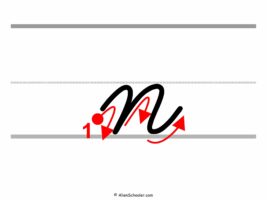 How To Write a Lowercase N In Cursive (With Arrows)