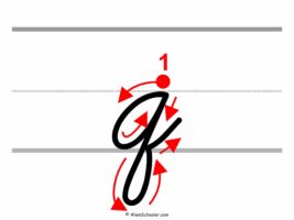 How To Write a Lowercase Q In Cursive (With Arrows)