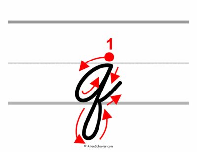 How to write a lowercase q in cursive