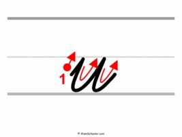 How To Write a Lowercase U In Cursive (With Arrows)