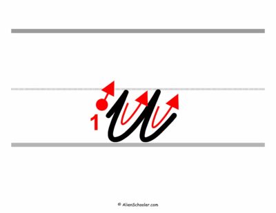 How to write a lowercase u in cursive