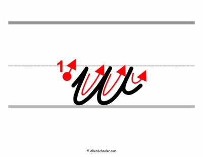 How to write a lowercase w in cursive