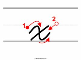 How To Write a Lowercase X In Cursive (With Arrows)