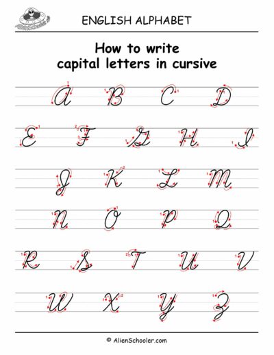 How to write capital letters in cursive