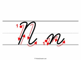 How To Write Cursive N (With Arrows)