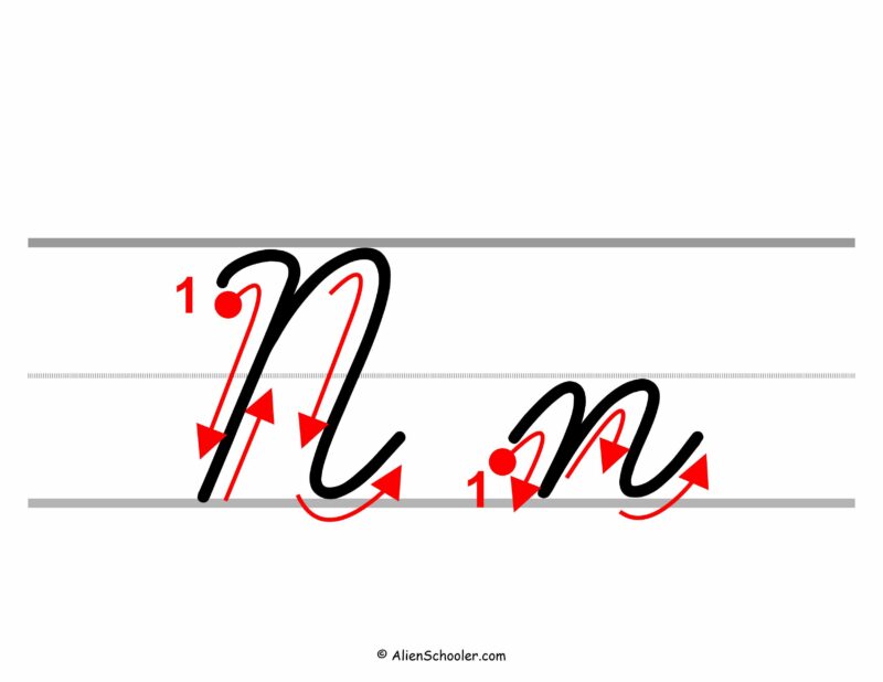 How to write a cursive N