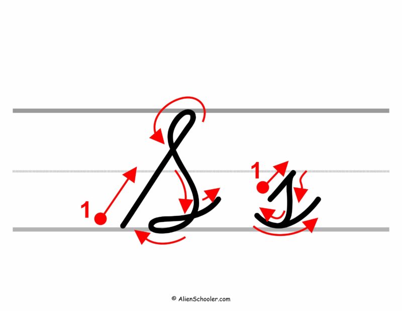 How to write a cursive S