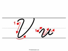 How To Write Cursive V (With Arrows)