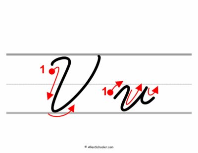 How to write a cursive V