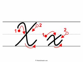 How To Write Cursive X (With Arrows)