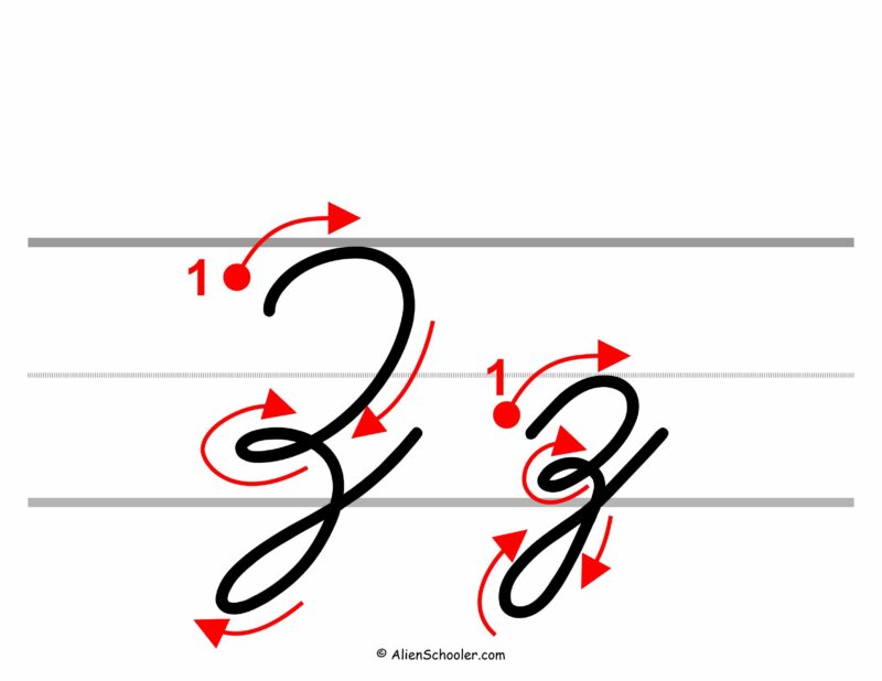 How to write a cursive Z