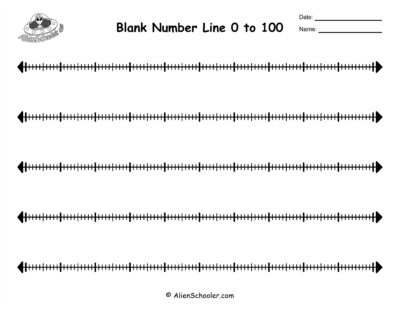 0 - 100 number line printable