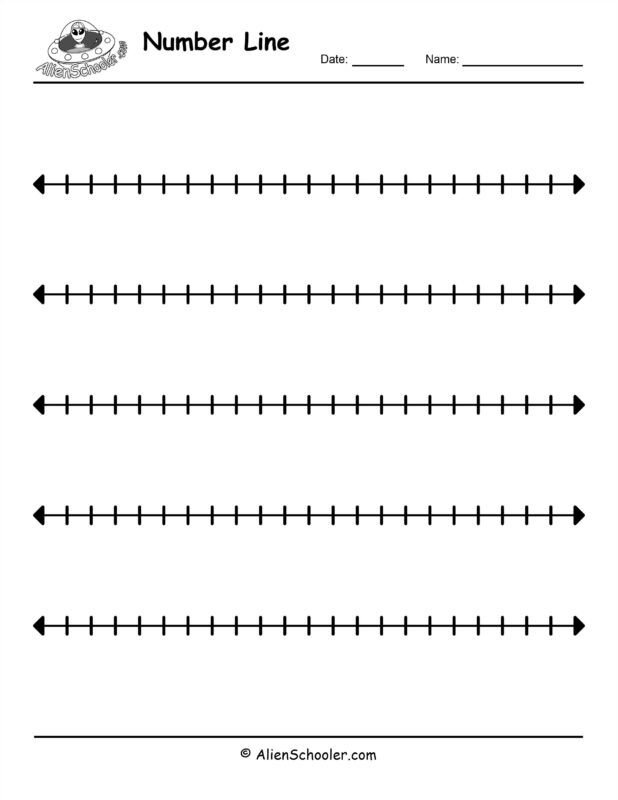 Blank number lines to 20