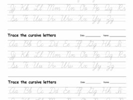 Cursive Alphabet to Trace