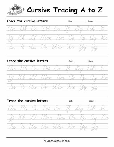 Cursive Alphabet to Trace, ABC Cursive Practice