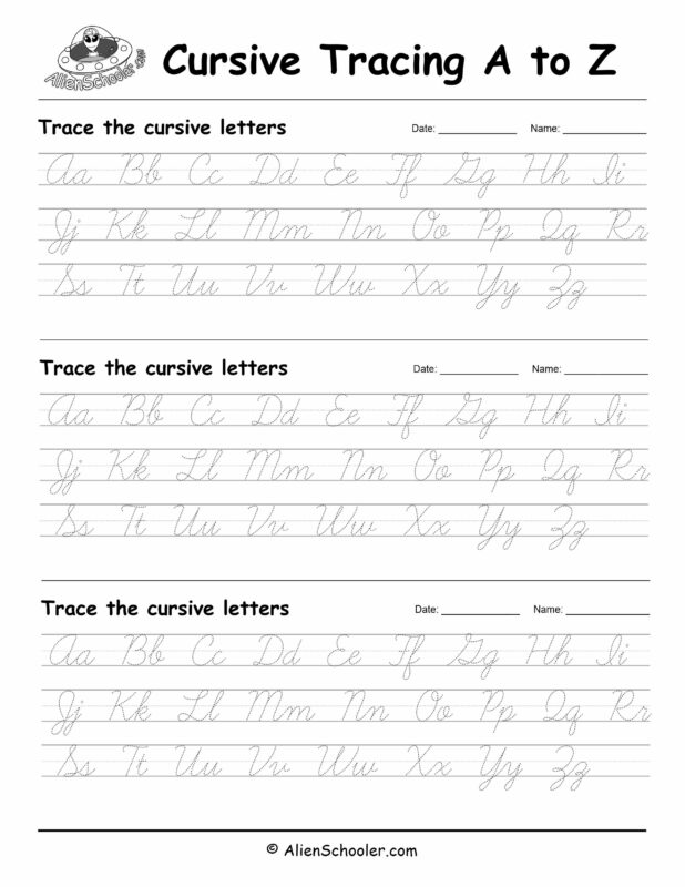 Cursive Alphabet to Trace, ABC Cursive Practice