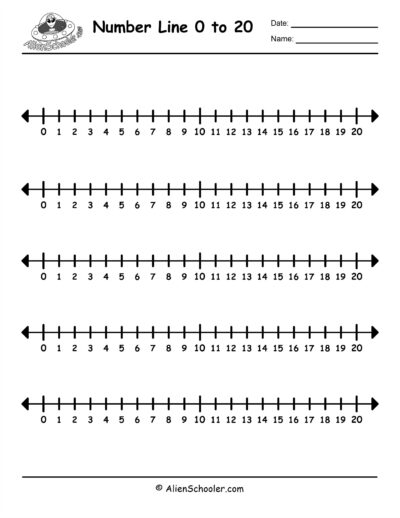 1 - 20 Number line